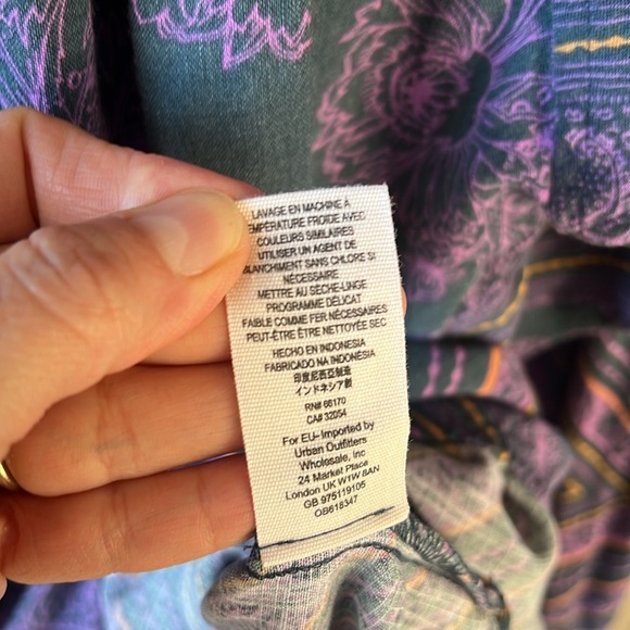 Free People Boho Indy Floral Cutout Choker Tunic Top sz S - Picture 6 of 11